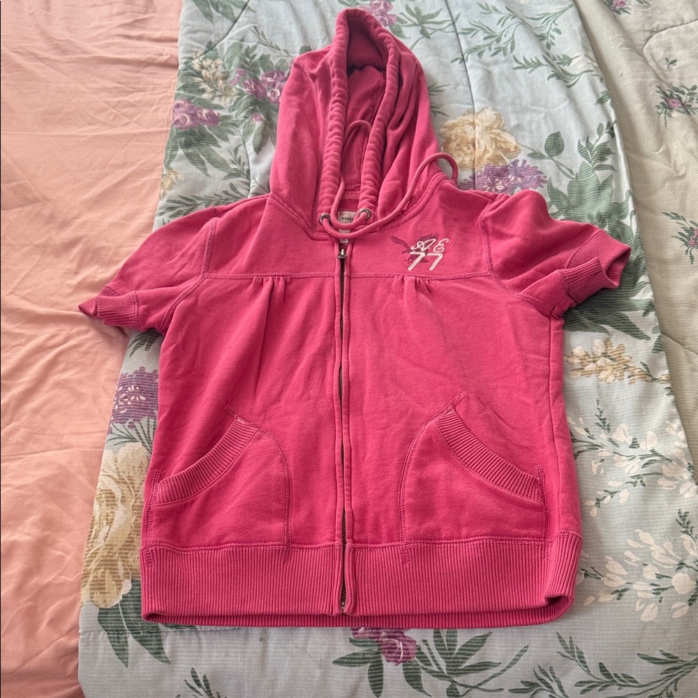 American Eagle Outfitters Fuchsia Fleece Jacket